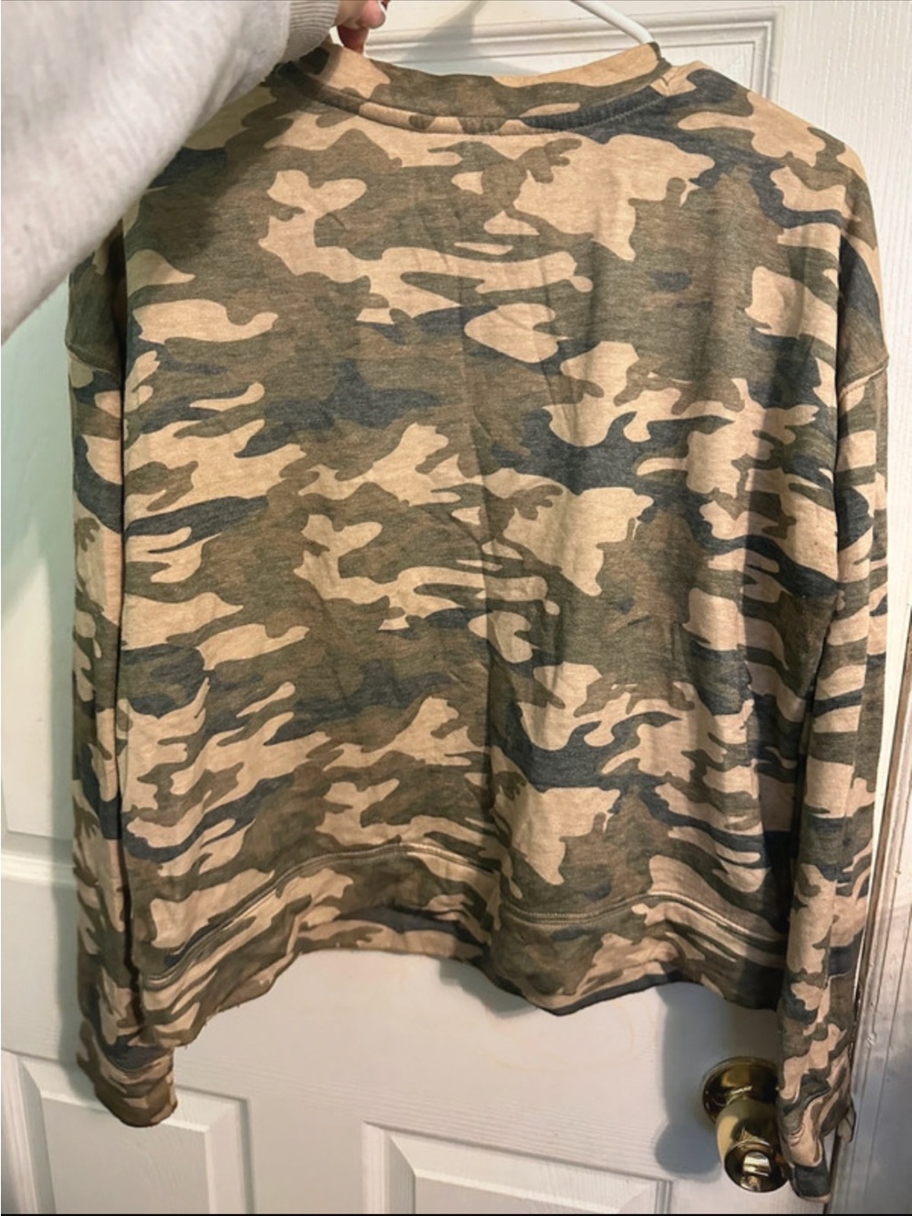 Arizona Jean Company Camo Crewneck Sweatshirt in Olive and Tan - Picture 3 of 3